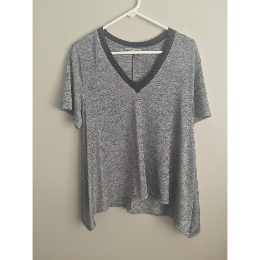 Zara w/b collection gray vneck oversized top